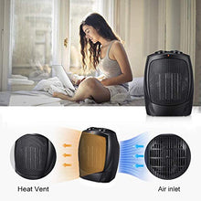 Load image into Gallery viewer, Kismile Small Space Heater Electric Portable Heater Fan for Home and Office Ceramic Fan Heaters with Adjustable Thermostat, 750W/1500W (8.1 Inch, Black)
