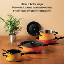 Load image into Gallery viewer, Meyer Accent Series Nonstick and Stainless Steel Pots and Pans/Cookware Essentials Set, 6 Piece, Nonstick &amp; Stainless Steel
