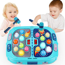 Load image into Gallery viewer, Interactive Pound a Mole Game,Toddler Toys,Fun Gift for Age 3,4,5,6,7,8Years Old Kids, Boys, Girls,Pounding Bench Coin Game,Kids and Toddlers Fun Gifts with Music,Lights,2 Hammers Included
