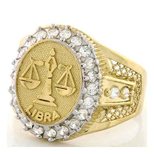 Load image into Gallery viewer, 10k Solid Yellow Gold Mens Zodiac CZ Ring - Libra (Style# 1932) - Size 10
