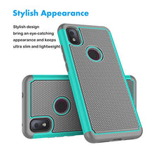 Load image into Gallery viewer, Njjex for T-Mobile Revvl 4 Case, TCL Revvl 4 Case, [Nveins] Hybrid Dual Layers Hard Plastic Back + Soft Silicone Rubber Armor Defender Shockproof Slim Cute Phone Cover for T-Mobile Revvl 4 [Turquoise]
