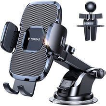Load image into Gallery viewer, TORRAS [Ultra-Durable] Cell Phone Holder for Car, Universal Car Phone Holder Mount Dashboard Windshield Vent Compatible with iPhone 13 12 11 Pro Max XS X XR, Samsung Galaxy S20+Ultra S10 Note 10 Plus
