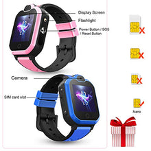 Load image into Gallery viewer, 4G GPS Kids Smartwatch Phone - Boys Girls Waterproof Watch with GPS Locator 2 Way Call Camera Voice &amp; Video Chat SOS Alarm Pedometer WiFi Wrist Watch Birthday Back to School Gifts for Students,4G Pink
