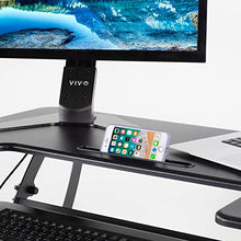 Load image into Gallery viewer, VIVO Black Height Adjustable 36 inch Stand up Desk Converter Quick Sit to Stand Tabletop Dual Monitor Riser (DESK-V000V)
