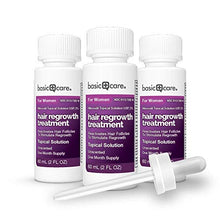 Load image into Gallery viewer, Amazon Basic Care Hair Regrowth Treatment For Women, Minoxidil Topical Solution, 2%, 6 Fluid Ounces

