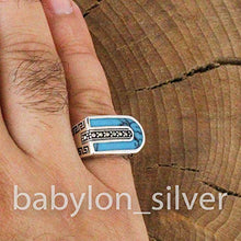 Load image into Gallery viewer, Solid 925 Sterling Silver Turkish Handmade Marcasite &amp; Simulated Turquoise Luxury Men's Ring (8)
