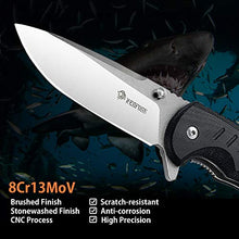 Load image into Gallery viewer, NedFoss Folding Pocket Knife with Durable G10 Handle, Survival Knife SpeedSafe Assisted Opening with Flipper, Premium Stainless Steel Blade, Pocket Clip for Outdoor, Camping and Hiking (Black Shark)
