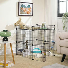 Load image into Gallery viewer, SONGMICS Pet Playpen Includes Zip Ties, Upgrade Customizable Animal Fence with Storage, Door, Metal Wire Pen Fence for Small Animals, Bunnies, Rabbits, Puppy Guinea Pigs, for Indoor Use ULPI03H
