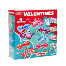 Load image into Gallery viewer, 32 Valentines Day Shade Glasses for Kids &amp; Gift Cards with Heart Shaped Shutter Valentine Party Favor, Valentine's Classroom Exchange, Classroom Prize Supplies, Valentine’s Greeting Cards
