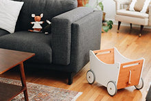 Load image into Gallery viewer, Kinderfeets, Toy Box, 2-in-1 Toy Storage and Walker with Bamboo Accent, Convenient and Classy Design

