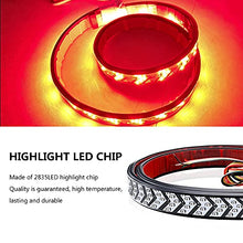 Load image into Gallery viewer, Chemini 60" LED Tailgate Light Bar Amber Leather Arrow Truck Tail Light Strip Double Flash Light Drillless Installation for Lorry Truck Pickup Truck Light Brake Lights Turn Signals Light
