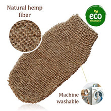 Load image into Gallery viewer, Natural Back Scrubber for Shower for Men and Women - Set of Hemp Back Washer &amp; Exfoliating Glove for Body- Long Back Sleeve with Scrub Mitten for Deep Cleaning &amp; Skin Relax
