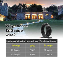 Load image into Gallery viewer, FIRMERST 12/2 Low Voltage Wire Outdoor Landscape Lighting Cable 50 Feet
