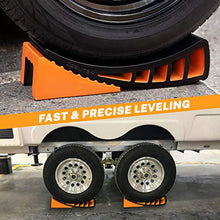 Load image into Gallery viewer, CARMTEK Camper Leveler Kit - Curved RV Levelers with Camper Wheel Chocks for Travel Trailers | Faster Camper Leveling Than RV Leveling Blocks (2 Pack)

