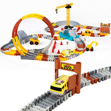 Load image into Gallery viewer, 226pcs Construction Themed Race Tracks Set, Flexible Trains Tracks With 2 Race Trucks, Toy Cars Set for 2 3 4 5 6 7 Years Old Child Kids Boys and Girls, Road Race Playset for Christmas Birthday Gift
