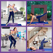 Load image into Gallery viewer, CB Fitness Pilates Stick Bar with Resistance Bands - Set of 3 Exercise Flex Bands &amp; Fit Bar Attachment - Home Gym Equipment for Men &amp; Women - Portable Workout Kit for Body Toning, Yoga &amp; Core Training
