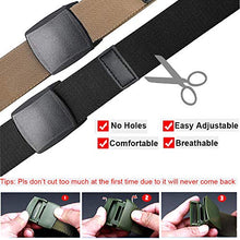 Load image into Gallery viewer, Hoanan 2-Pack Elastic Stretch Belt, Men’s Plus Size No Metal Nylon Tactical Hiking Belt(black/brown-up to 42")
