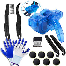 Load image into Gallery viewer, SPROUTER Bicycle Chain Cleaner kit, Bike Repair Tool Bicycle Maintenance Kit Bicycle Washing Tools with Quik Tire Repair Set and Reusable Protective Case, Gear Chain Brush for Mountain Bike Road Bike
