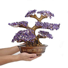 Load image into Gallery viewer, KALIFANO Natural Amethyst Gemstone Chakra Crystal Tree with Healing Properties - Bonsai Feng Shui Money Tree for Positive Energy, Luck and Wealth
