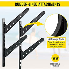 Load image into Gallery viewer, VEVOR Surfboard Rack, 2 Tiers Wakeboard Rack, 50lbs Capacity Surfboard Rack for Wall, Surfboard Wall Mount Holds 2 Boards, Adjustable Surfboard Wall Rack w/Steel Structure, Horizontal Surfboard Stand

