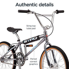 Load image into Gallery viewer, Schwinn Sting Pro Retro BMX for Kids, Adults, Throwback 1989 Design, Single-Speed, Hi-Ten Steel Frame, Aluminum Rims, Tubular Crankset, 20-Inch Wheels, Grey
