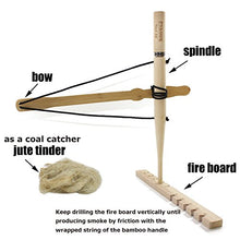 Load image into Gallery viewer, PSKOOK Bow Drill Kit Fire Starter Primitive Wood Survival Practice Friction Fire Tool Scout Outdoor Activity Kits for Teaching Outward Bound Training (Generation 1)
