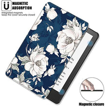 Load image into Gallery viewer, BOZHUORUI Slim Case for All-New 6.8 inch Kindle Paperwhite 11th Generation - 2021/Kindle Paperwhite Signature Edition - Premium PU Leather Lightweight Cover with Auto Wake/Sleep (Blue Peony)
