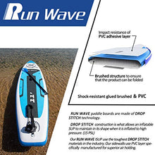 Load image into Gallery viewer, Runwave Inflatable Stand Up Paddle Board Non-Slip Deck with Premium SUP Accessories | Wide Stance, Bottom Fins for Surfing Control | Youth Adults Beginner (Kohala Blue)
