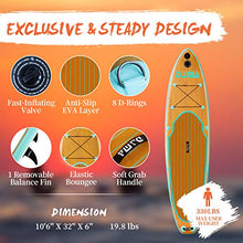 Load image into Gallery viewer, DAMA 10'6"x32"x6" Inflatable Stand Up Paddle Board, Yoga Board, Camera Seat, Floating Paddle, Hand Pump, Board Carrier, Waterproof Bag, Drop Stitch, Traveling Board for Surfing
