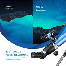 Load image into Gallery viewer, Aomekie Telescope for Adults Astronomy Beginners 700mm Focal Length 234X Magnification Travel Scope Refractor Telescopes with Adjustable Tripod 10X Phone Adapter Erect Finderscope and Carrying Bag

