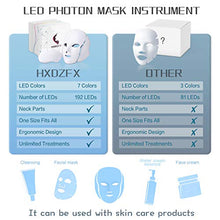 Load image into Gallery viewer, 7 LED Skin Care Mask for Face and Optical Cosmetic Mask and Portable Neck Skin Rejuvenation Light Therapy Facial Care Mask.White.

