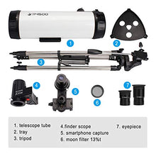 Load image into Gallery viewer, Telescope 114AZ Professional Reflector Telescope - Telescope for Beginners - Fully-Coated Glass Optics - Comes with Cellphone Adapter(1.5X Barlow Lens in it) &amp; 1.25 Inch 13% T Moon Filter
