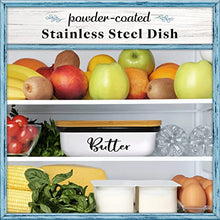 Load image into Gallery viewer, Home Acre Designs Butter Dish with Lid for Countertop - Unbreakable Metal Container &amp; Covered Mess-Free Butter Keeper - Large Vintage Farmhouse Style Dishes

