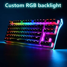 Load image into Gallery viewer, RGB Mechanical Keyboard 87-Key RGB LED Backlit Wireless Bluetooth 3.0 /USB Wired Multi-Media Mechanical Gaming Keyboard for PC/Smartphone/Laptop （Rechargeable Battery） Black Blue Switch
