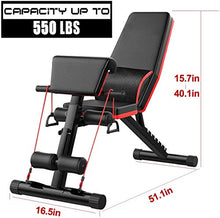 Load image into Gallery viewer, Adjustable Weight Bench for Full Body Workout Multi-Purpose Utility 7 Adjustable Angles Weight Bench Foldable Flat Bench Press for Home Gym

