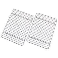 Load image into Gallery viewer, Checkered Chef Cooling Rack - Set of 2 Stainless Steel, Oven Safe Grid Wire Racks for Cooking &amp; Baking - 8” x 11 ¾"
