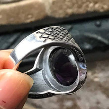 Load image into Gallery viewer, Natural Cabochan Amethyst 925 Solid Sterling Silver Men's Ring Size 6.75, 7, 8.75, 9, 9.75, 10, 11, 12
