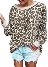 Load image into Gallery viewer, ECOWISH Women's Camouflage Print Casual Leopard Pullover Long Sleeve Sweatshirts Top Blouse Camel X-Large
