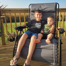 Load image into Gallery viewer, TIMBER RIDGE XXL Oversized Zero Gravity Chair, Full Padded Patio Lounger with Side Table, 28”Wide Reclining Lawn Chair, Support 500lbs(Gray)
