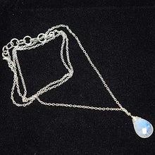 Load image into Gallery viewer, Silver Palace 925 Sterling Silver Natural Rainbow Moonstone Necklace with Chain for Womens and Girls
