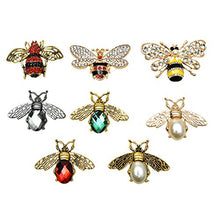 Load image into Gallery viewer, Monrocco 8Pcs DIY Crystal Bee Design Charms Honeybee Charms Pendants Crafting, Jewelry Making, Necklace, Earrings
