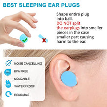 Load image into Gallery viewer, Reusable Silicone Ear Plugs, Waterproof Noise Cancelling Ear Plugs for Sleeping, Shooting, Airplanes, Concerts, Mowing, 22dB Highest NRR
