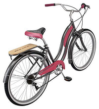 Load image into Gallery viewer, Kulana Lakona Tide Adult Beach Cruiser Bike, 26-Inch Wheels, 7-Speed, Gray/Pink (R7317AZ)
