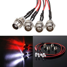 Load image into Gallery viewer, ShareGoo 4Leds LED Light Headlights Taillight Kit Accessories Compatible with Traxxas HSP Tamiya Redcat RC4WD Axial SCX10 RC Car Truck Tank Crawler(2 Red +2 White)

