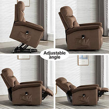 Load image into Gallery viewer, Bonzy Home Recliner New Electric Powered Lift Recliner Chair with Remote Control - Home Theater Seating - Bedroom &amp; Living Room Chair Recliner Sofa for Elderly (Brown D145)
