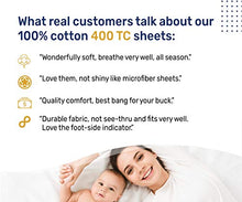 Load image into Gallery viewer, California Design Den 400-Thread-Count Twin XL Sheets, 100% Cotton, Blue Color 3 Piece Bedding Set, Sateen Weave Bed Sheet for Kids, Teens &amp; Adult Beds Includes Fitted Sheet, Flat Sheet and Pillowcase
