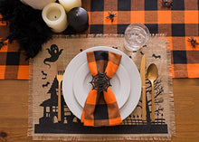 Load image into Gallery viewer, DII Classic Buffalo Check Tabletop Collection for Family Dinners, Special Occasions, Barbeques, Picnics and Everyday Use, 100% Cotton, Machine Washable, Table Runner, 14x72, Orange &amp; Black
