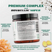 Load image into Gallery viewer, Tribe Organics, 420mg Boswellia Complex for Joint Support, Muscle Relief, Reduce Inflammation - Organic, Vegan, Non GMO, High-Potency - Boswellin Super with Ginger Extract &amp; Black Pepper, 120 Capsules
