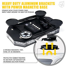 Load image into Gallery viewer, Xprite LED Rooftop Strobe Beacon Lights, Magnetic Base Emergency Traffic Hazard Warning Caution Lightbar w/ 38 Flashing Modes &amp; Controller, for Construction Vehicles Snowplow Mail Trucks - White Amber
