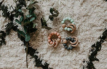 Load image into Gallery viewer, Babe Basics, Teething Rattle for Babies, Natural Wood &amp; BPA-Free Silicone Teether - Grey Clouds
